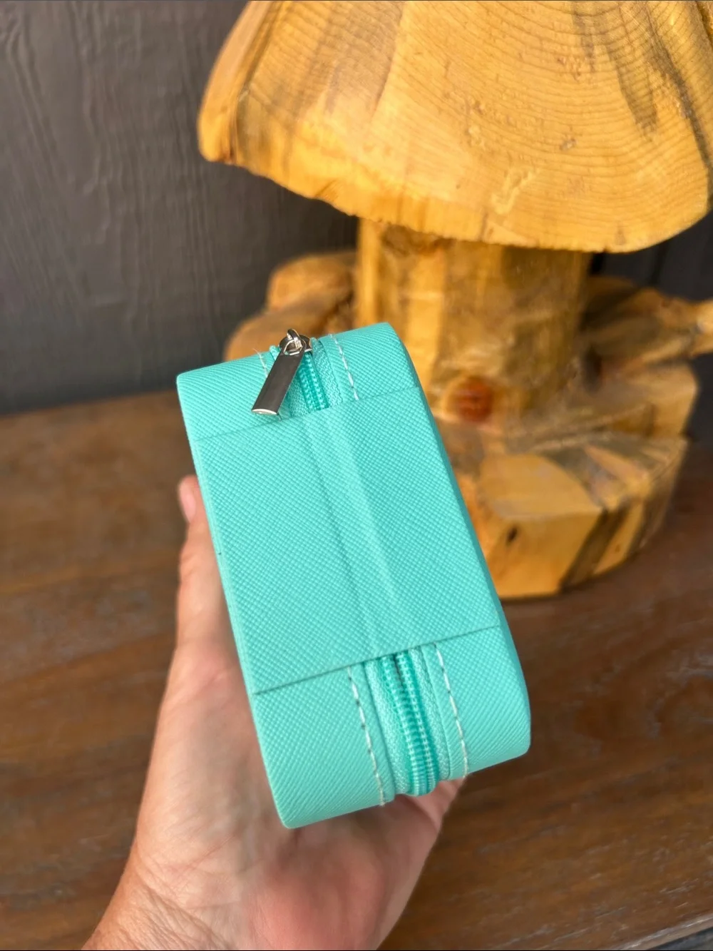 Turquoise Travel Jewelry Case - Compact Jewelry Organizer